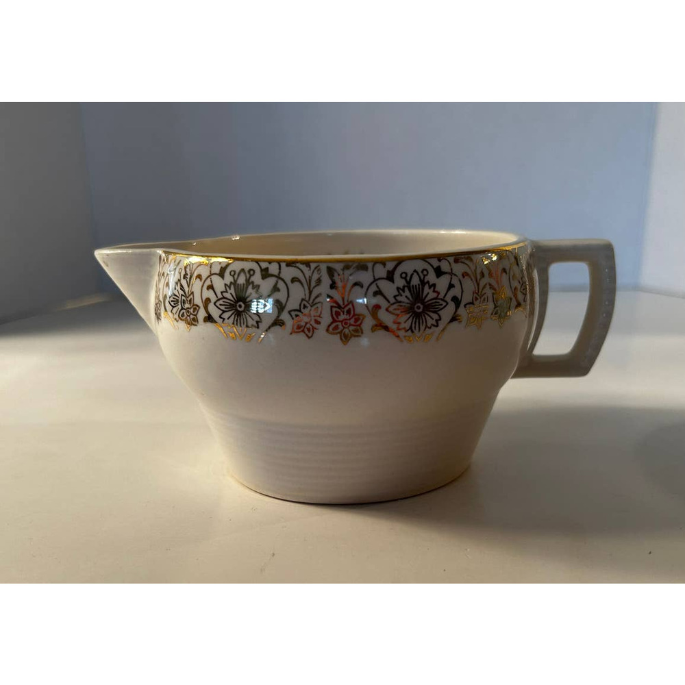 VGVC Taylor Smith Taylor 22K Gold Filigree 6.5" Wide Floral Bouquet Creamer